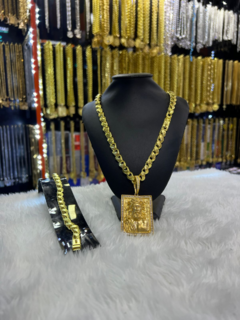 kit 4 em 1 Friso S 8mm (1 relógio, 1 cordão, 1 pingente e 1 pulseira). - comprar online