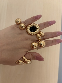 Anéis Maximalistas Tamanhos 17-18 Folheados a Ouro 18k e Prata