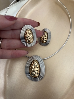 Conjunto Aro Prata e Dourado Folheado a Ouro 18k Mesclado