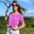 Cropped Feminino oversized lilás Básico