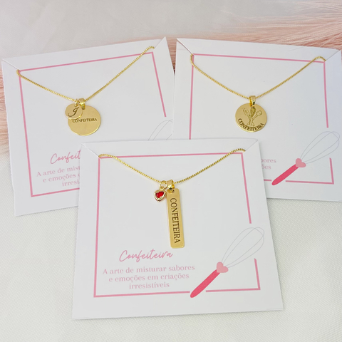 Colar confeiteira dourado ref 2793