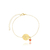 Pulseira menina coração vermelho dourado ref 2453