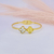 Bracelete Virginia Branco Dois Trevos Dourado (Aço Inoxidável) Ref 2885