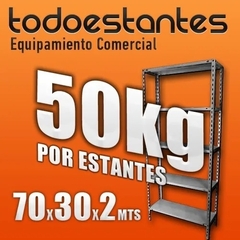Estantería Metálica de 60x30X2mts Para 50kg Reforzadas!