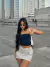 tube top azul marinho