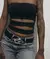 cropped preto com tiras, tube top preto com tiras