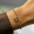 Pulseira portuguêsa olho grego ouro semijoia
