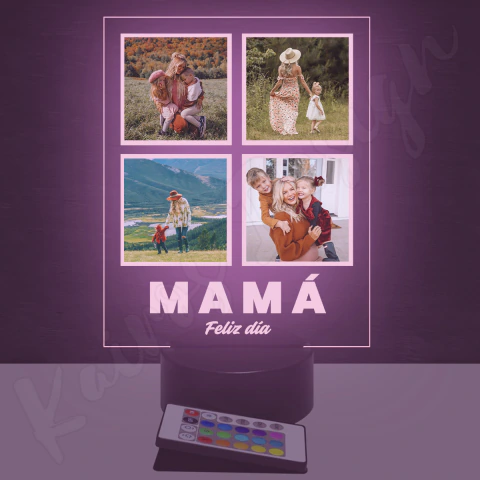 Lámpara led personalizada con fotos | Día de la Madre | Modelo 7
