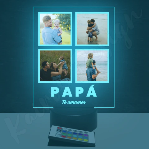 Lámpara led personalizada con fotos | Modelo 7 | Papá