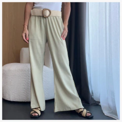 Pantalon Lino LORET - Oliva en internet