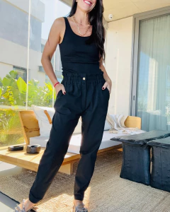 Pantalón slouchy TIANA - Negro - Bruskas