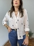 Camisa Ayla Arabesco Azul Marinho - comprar online