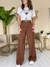 Calça Reta Alfaiataria Juliana Chocolate - comprar online