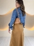 Saia Midi Cetim Jess Camel Dourado - loja online