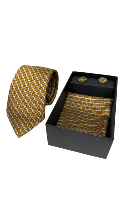 Gravata + lenço + Abotoadura 7cm - 061 - comprar online