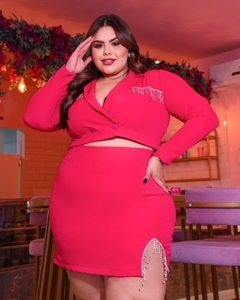 Conjunto Alfaiataria Strass - Pink