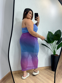 Vestido Hillary - Azul com Roxo na internet