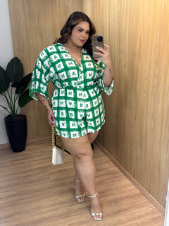 Macaquinho Liandra - Verde Estampado na internet