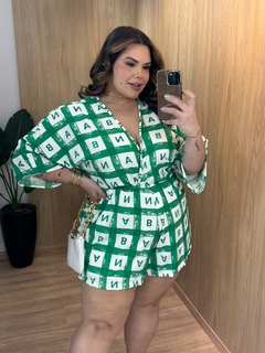 Macaquinho Liandra - Verde Estampado