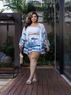 Kimono Lais - Azul Estampado