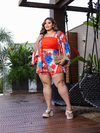 Kimono Lais - Laranja Estampado
