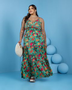 Vestido Clara - Verde Estampado