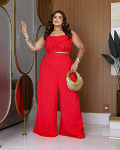 Cropped Risca de Giz - Vermelho - AMOR DE SILHUETA