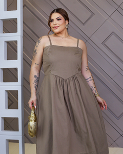Vestido Camila - Marrom na internet