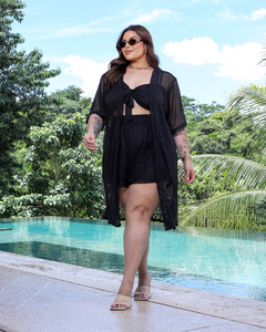 Kimono + Cropped - Preto - AMOR DE SILHUETA