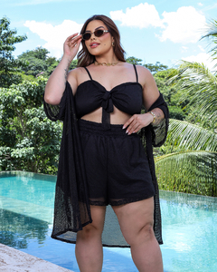 Kimono + Cropped - Preto - comprar online