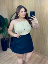 Cropped Arrastão Lantejoula - Nude - comprar online