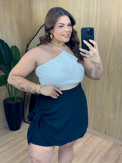 Cropped Paetê - Branco - comprar online