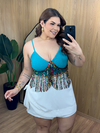 Top Alça Fina Franjas - Verde - comprar online
