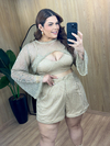 Cropped Arrastão Manga Longa - Nude - comprar online