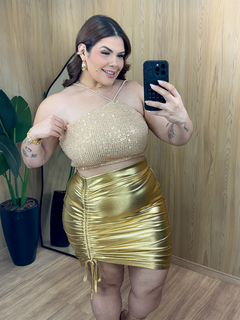 Cropped Paetê - Dourado - comprar online
