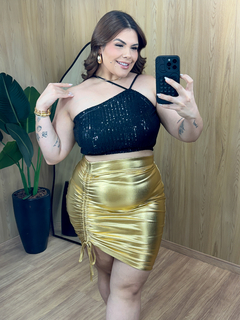 Cropped Paetê - Preto - comprar online