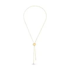 Colar Gravata Dourado com Resina Cream - comprar online