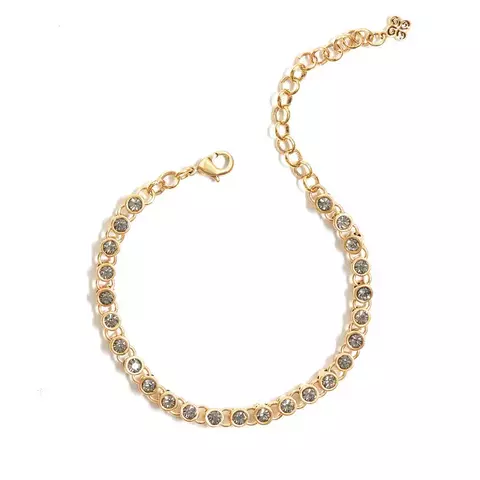 Pulseira Riviera Strass P - Black Diamond/Ouro Vintage