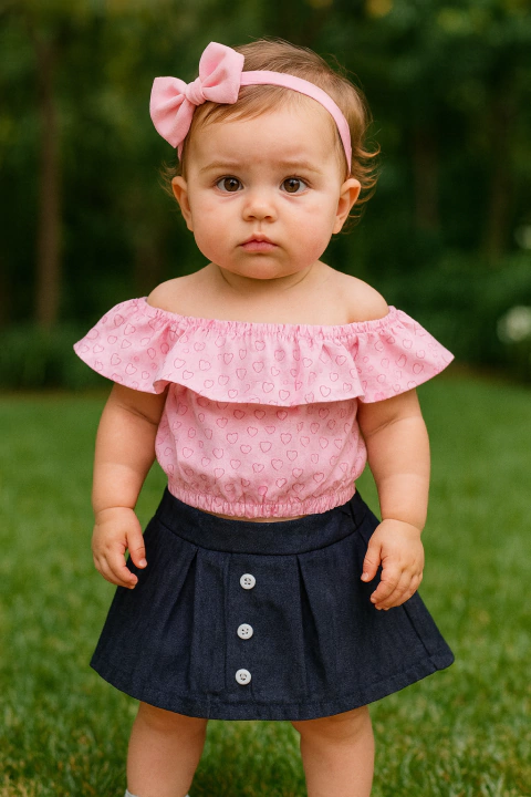 Conjunto Saia estilo Jeans Cod 046 e 047 e 048 - comprar online