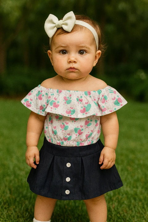 Conjunto Saia estilo Jeans Cod 046 e 047 e 048 - comprar online