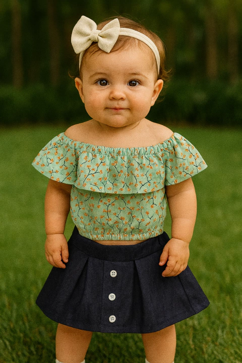 Conjunto Saia estilo Jeans Cod 046 e 047 e 048 - comprar online