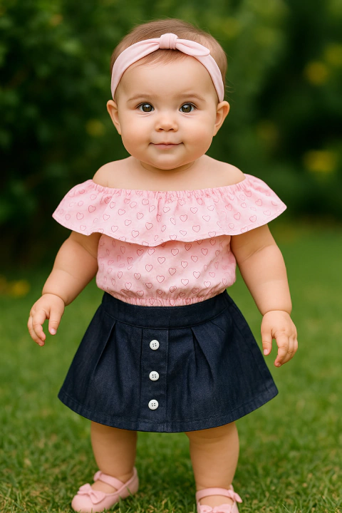 Conjunto Saia estilo Jeans Cod 046 e 047 e 048 - comprar online