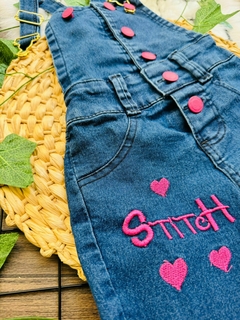 Jardineira Jeans Stitch Bordado na internet