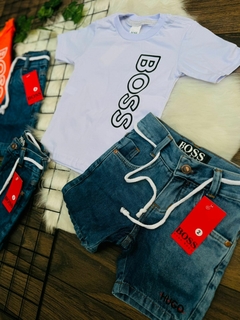 Conjunto Shorts Jeans Premium Boss - Up Up bebe