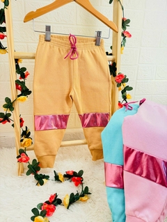 Calça c/ Recorte Moletom Liso Cirrê - comprar online