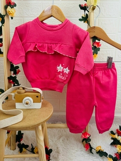 Conj. Blusão Babadinho e Calça Moletom Liso - comprar online