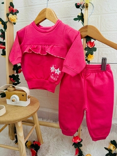 Conj. Blusão Babadinho e Calça Moletom Liso - Up Up bebe