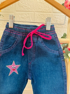 Calça Jeans Jogger Bordado - Up Up bebe