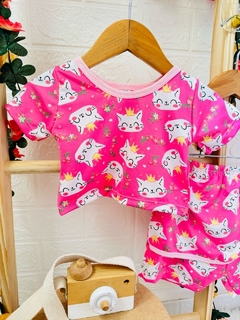 Conjunto Croped Shorts Saia Stitch Cod 202 - Up Up bebe