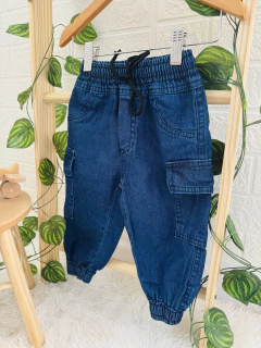 Calça Jeans Jogger Bolsos - Up Up bebe